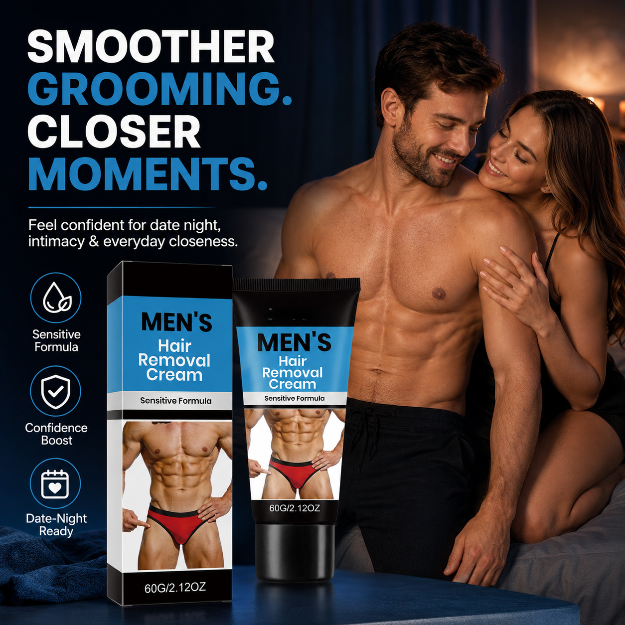 🔥 Men’s Fast-Acting Hair Removal Cream | Smooth Skin in Minutes, No Razor Burn-QO