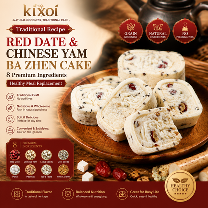 Red Date & Chinese Yam Ba Zhen Cake – Traditional Recipe, 8 Premium Ingredients, Healthy Meal Replacement-QE