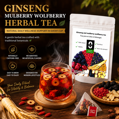 🏆 Vitality Ginseng Mulberry Wolfberry Herbal Tea 🍵 Natural Daily Wellness & Energy Support-FX