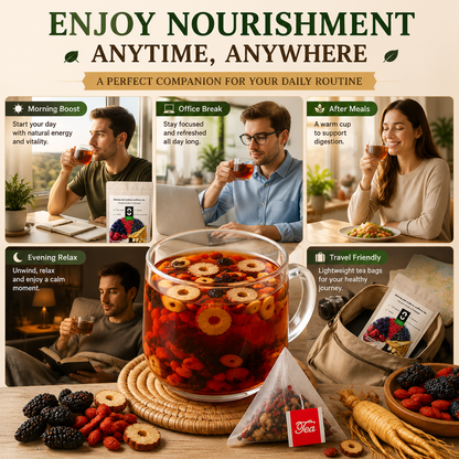 🏆 Vitality Ginseng Mulberry Wolfberry Herbal Tea 🍵 Natural Daily Wellness & Energy Support-FX