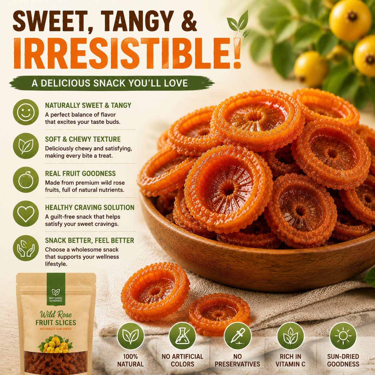 🍋Say goodbye to ordinary snacks! Satisfy your cravings with our naturally tangy Premium Dried Thorn Pear Crisps-FX
