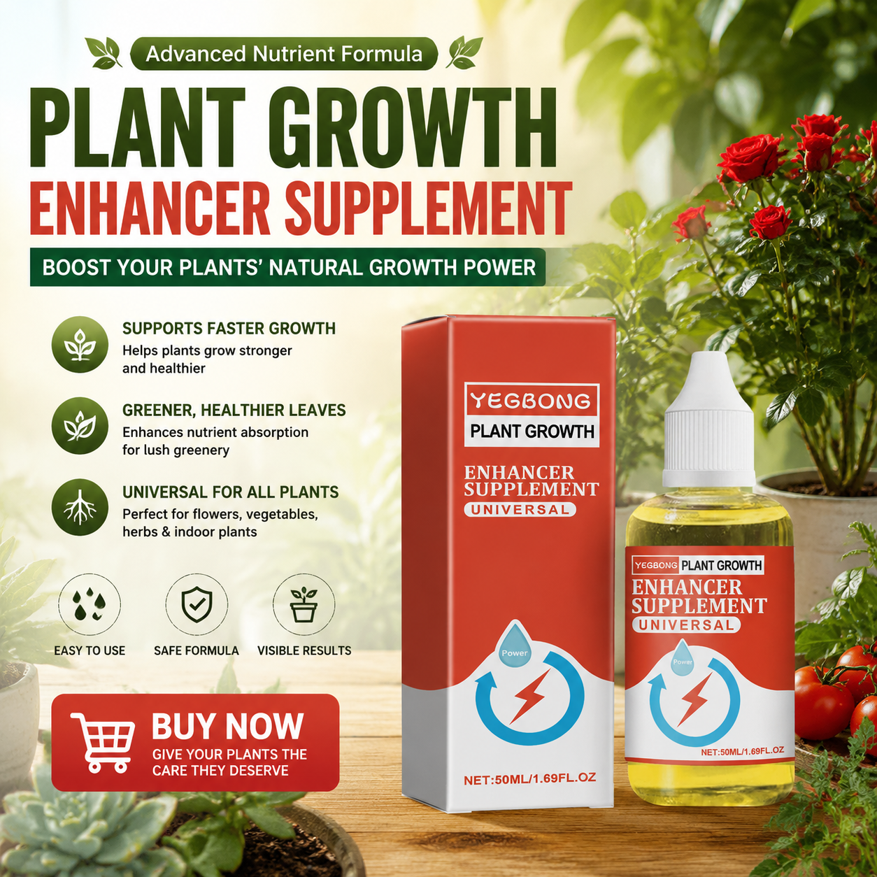 🌿Universal Plant Growth Enhancer 🌱 Concentrated Liquid Formula for Strong Roots, Faster Growth & Vibrant Green Plants-FX