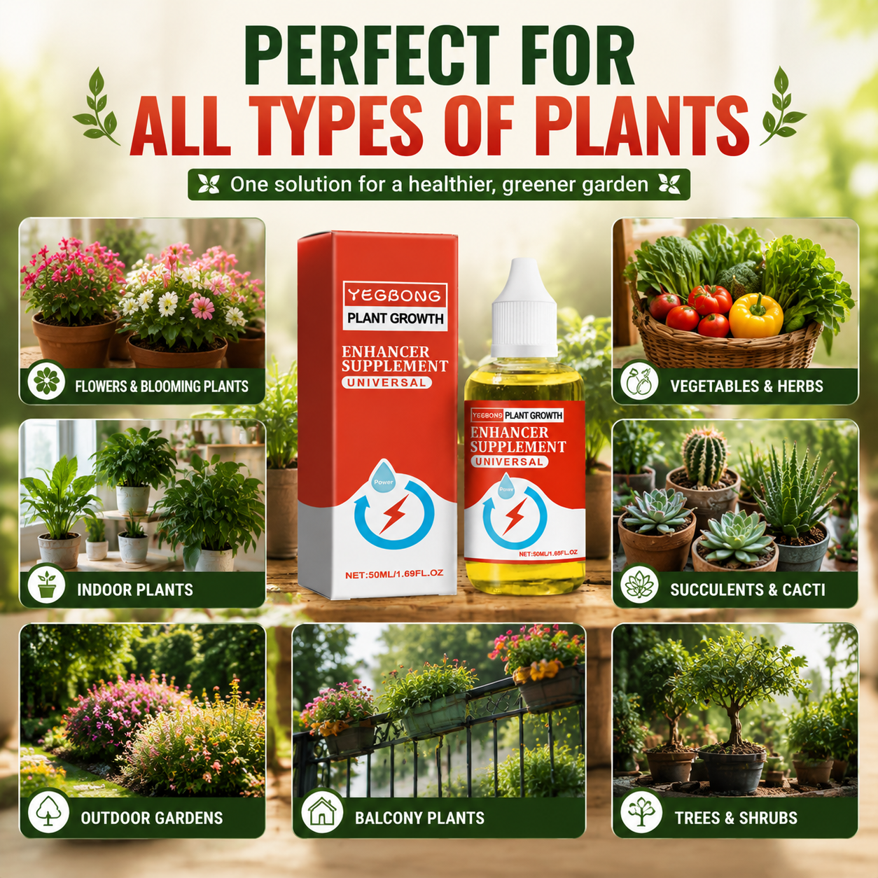 🌿Universal Plant Growth Enhancer 🌱 Concentrated Liquid Formula for Strong Roots, Faster Growth & Vibrant Green Plants-FX