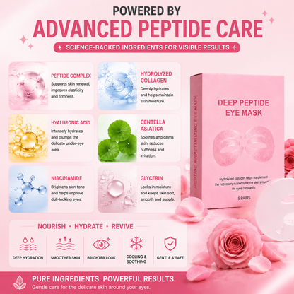 Deep Peptide Eye Mask 👁✨  Hydrating Under Eye Patches for Dark Circles, Puffiness & Fine Lines-FX