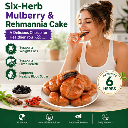 😋Six-Fruit Mulberry & Rehmannia Cake – 🍃 A delicious herbal-style snack inspired by traditional ingredients, perfect for your daily wellness routine and balanced lifestyle -QO