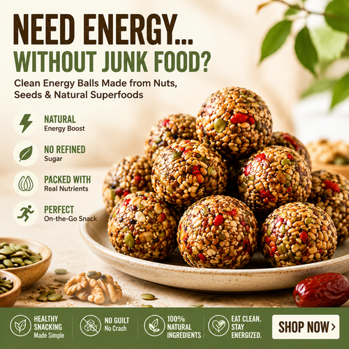 Natural Energy Balls 🌰⚡ Clean Superfood Snack with Nuts, Seeds & Red Dates  No Sugar Crash Healthy Energy Bites-FX