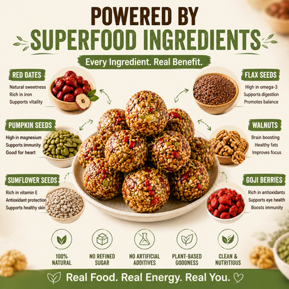 Natural Energy Balls 🌰⚡ Clean Superfood Snack with Nuts, Seeds & Red Dates  No Sugar Crash Healthy Energy Bites-FX