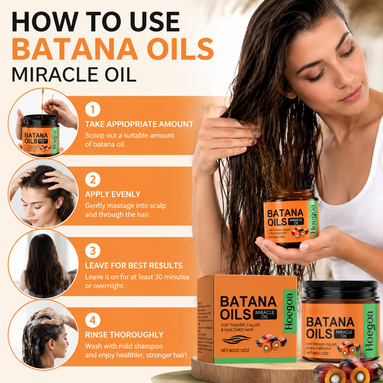 Batana Oil 🌿 Hair Treatment ✨ – Deep Nourishing Care 💖 for Soft, Healthy-Looking Hair 🌸-QR