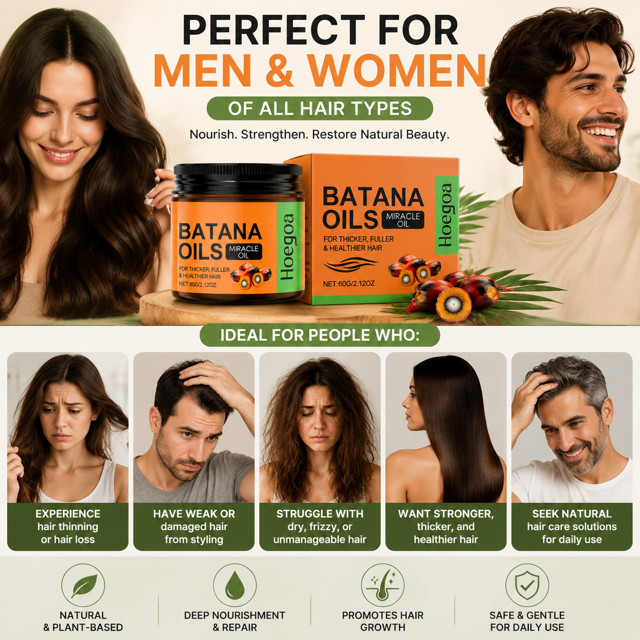 Batana Oil 🌿 Hair Treatment ✨ – Deep Nourishing Care 💖 for Soft, Healthy-Looking Hair 🌸-QR