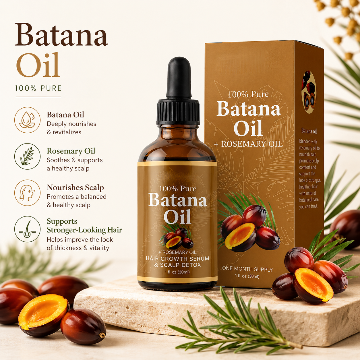 🌿✨ Batana Hair Care Essential Oil – Daily Hair & Scalp Support for Stronger, Healthier-Looking Hair 💖-QO