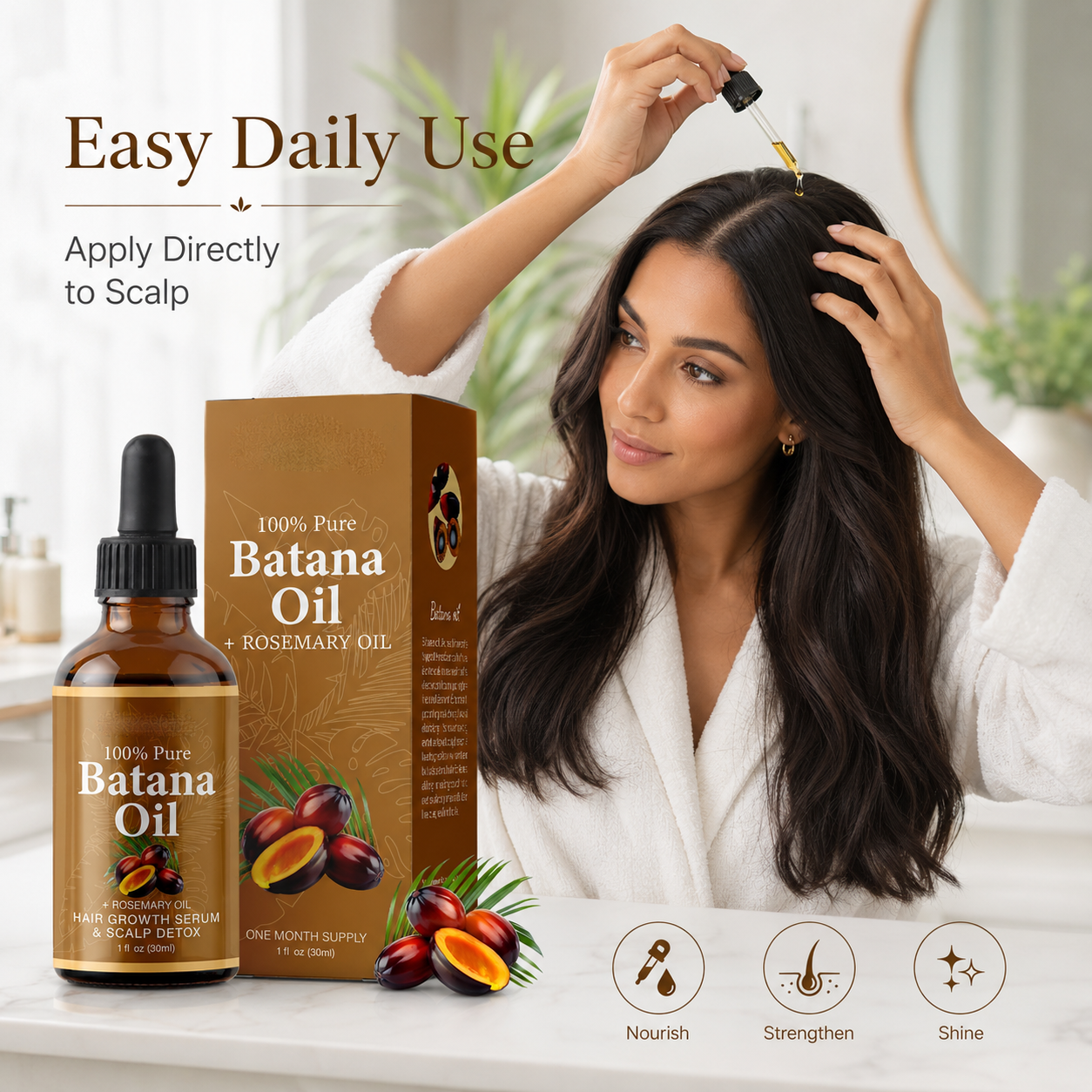 🌿✨ Batana Hair Care Essential Oil – Daily Hair & Scalp Support for Stronger, Healthier-Looking Hair 💖-QO