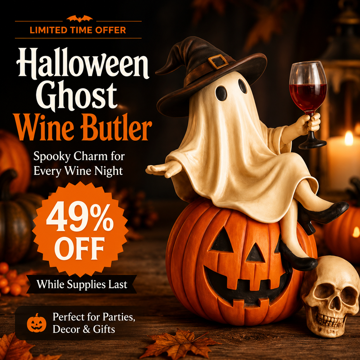 🔥Exclusive Limited Item 👍🔥50%OFF👻 Meet Your New Halloween Wine Butler  Bring spooky charm and a playful touch to every wine night.-QO