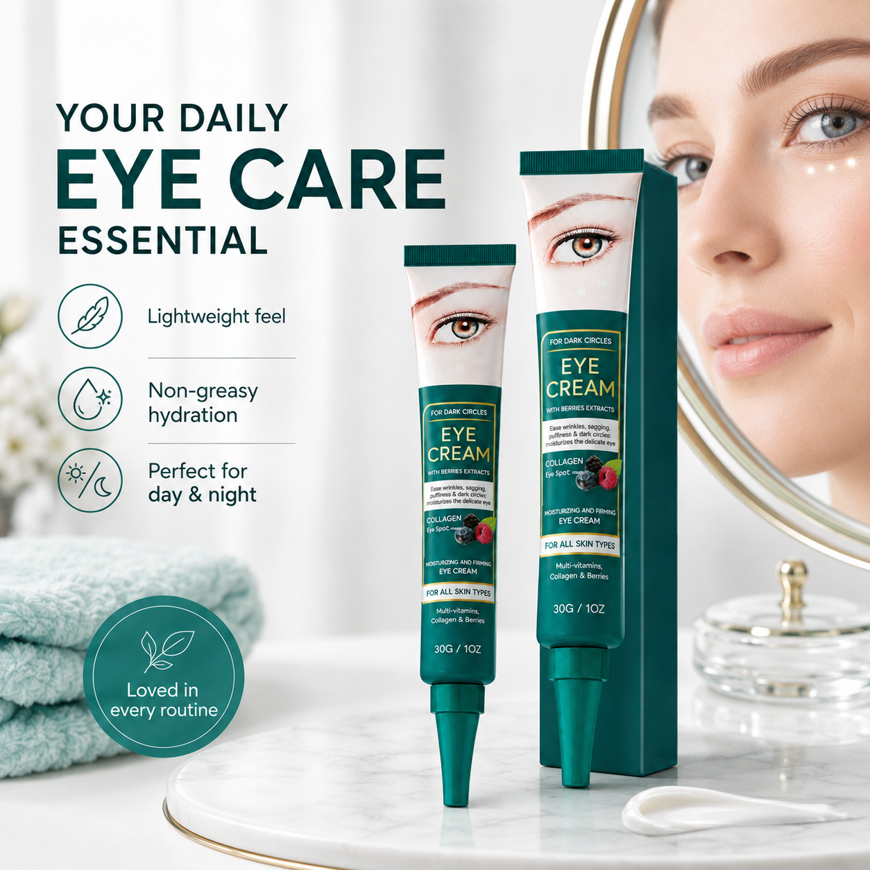 🚨 LIMITED TIME OFFER 🚨 🔥 49% OFF 👁️ Eye Cream for a Brighter, Youthful & Refreshed Look ✨💚-QO