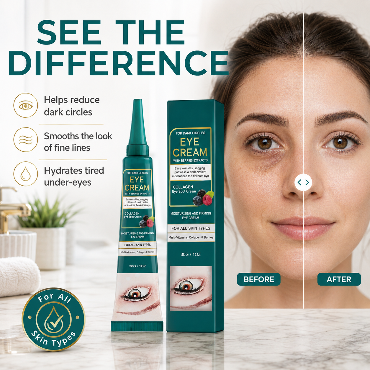 🚨 LIMITED TIME OFFER 🚨 🔥 49% OFF 👁️ Eye Cream for a Brighter, Youthful & Refreshed Look ✨💚-QO