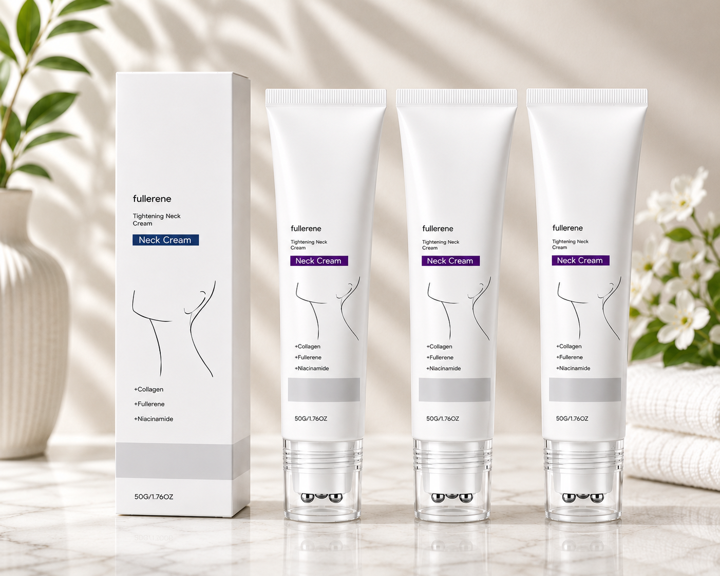 Instant Neck Lift ✨ Cream 🧴 – Retinol 🌿 & Hyaluronic Acid 💧 Formula for Smoother-Looking Neck Skin-QR