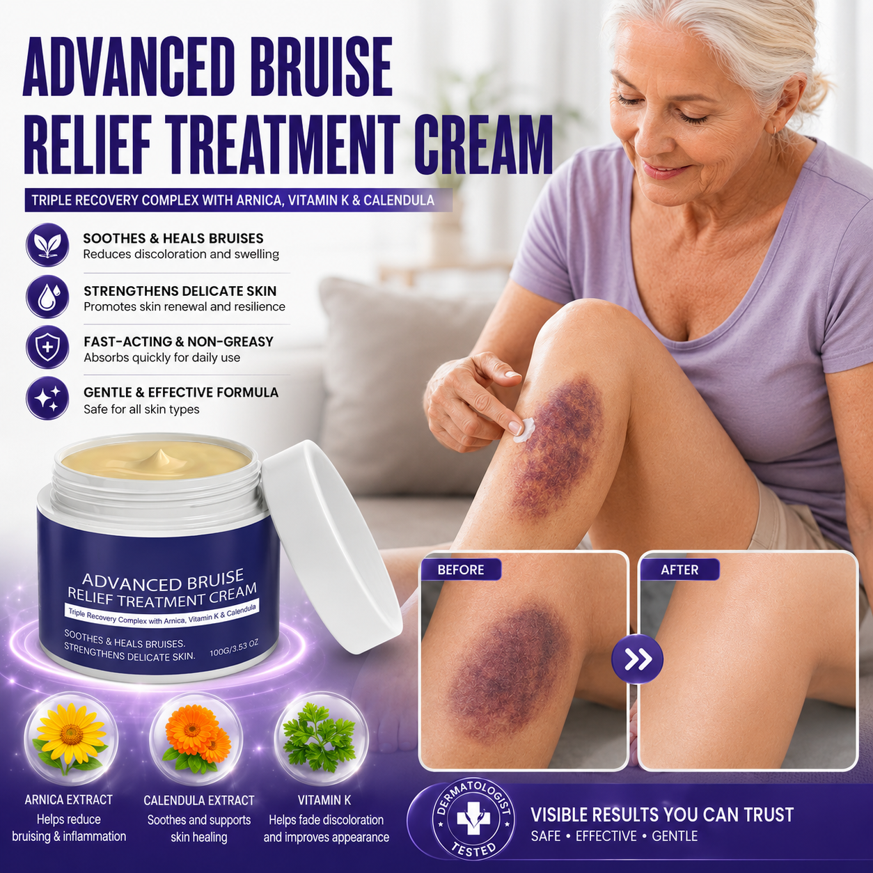 🌼🌼🌼🌼 Completely eliminates bruises, removes body contusions and various scars, deeply repairs damaged skin, reduces swelling and discomfort, and restores healthy skin-QO