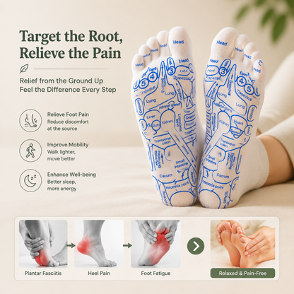 🦶 Foot Reflexology Socks & Massage Tool Set – Acupoint Targeting, Portable, 3‑Piece Kit-QE