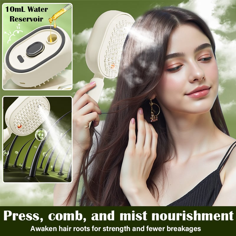 🌸💆‍♀️ Electric Spray Air Cushion Massage Comb | 💧 Nano-Mist (Essential Oil Compatible) -DW