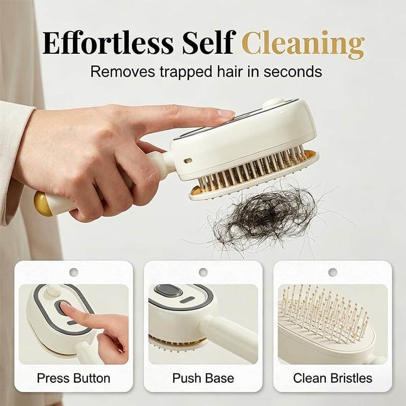 🌸💆‍♀️ Electric Spray Air Cushion Massage Comb | 💧 Nano-Mist (Essential Oil Compatible) -DW
