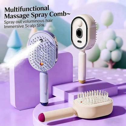 🌸💆‍♀️ Electric Spray Air Cushion Massage Comb | 💧 Nano-Mist (Essential Oil Compatible) -DW
