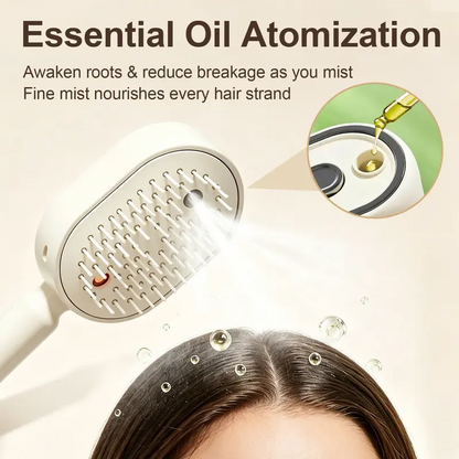 🌸💆‍♀️ Electric Spray Air Cushion Massage Comb | 💧 Nano-Mist (Essential Oil Compatible) -DW