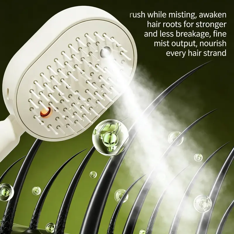 🌸💆‍♀️ Electric Spray Air Cushion Massage Comb | 💧 Nano-Mist (Essential Oil Compatible) -DW