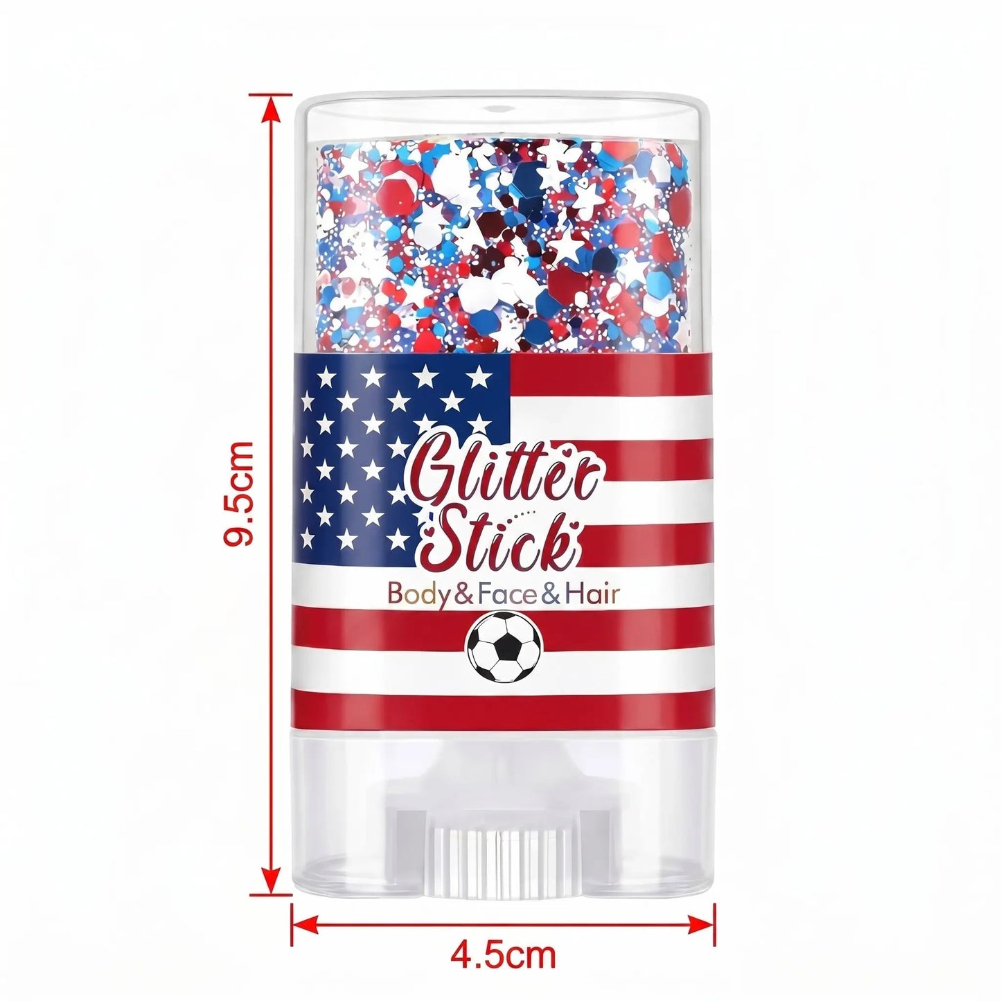 🎆Halilua 4th of July Glitter Stick – Red, White & Blue Body & Hair Sparkle for Independence Day-FX