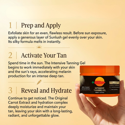Intensive Tanning Gel –Fast Tan Accelerator for Outdoor Use | Moisturizing, Smooth Finish, Water-Resistant Body Care Radiant Moisturizer-FX