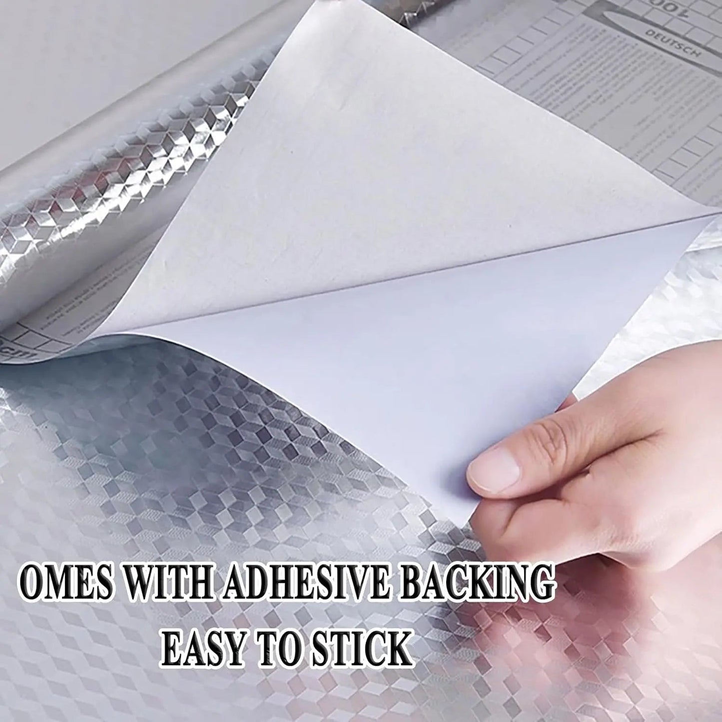 🛡️ Kitchen Hero Stainless Steel Oil-Proof Self-Adhesive Wallpaper – PVC Heat & Oil Resistant Roll for Countertop Cabinet Backsplash, Anti-Fingerprint -DW
