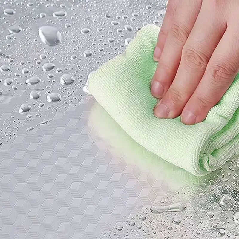 🛡️ Kitchen Hero Stainless Steel Oil-Proof Self-Adhesive Wallpaper – PVC Heat & Oil Resistant Roll for Countertop Cabinet Backsplash, Anti-Fingerprint -DW