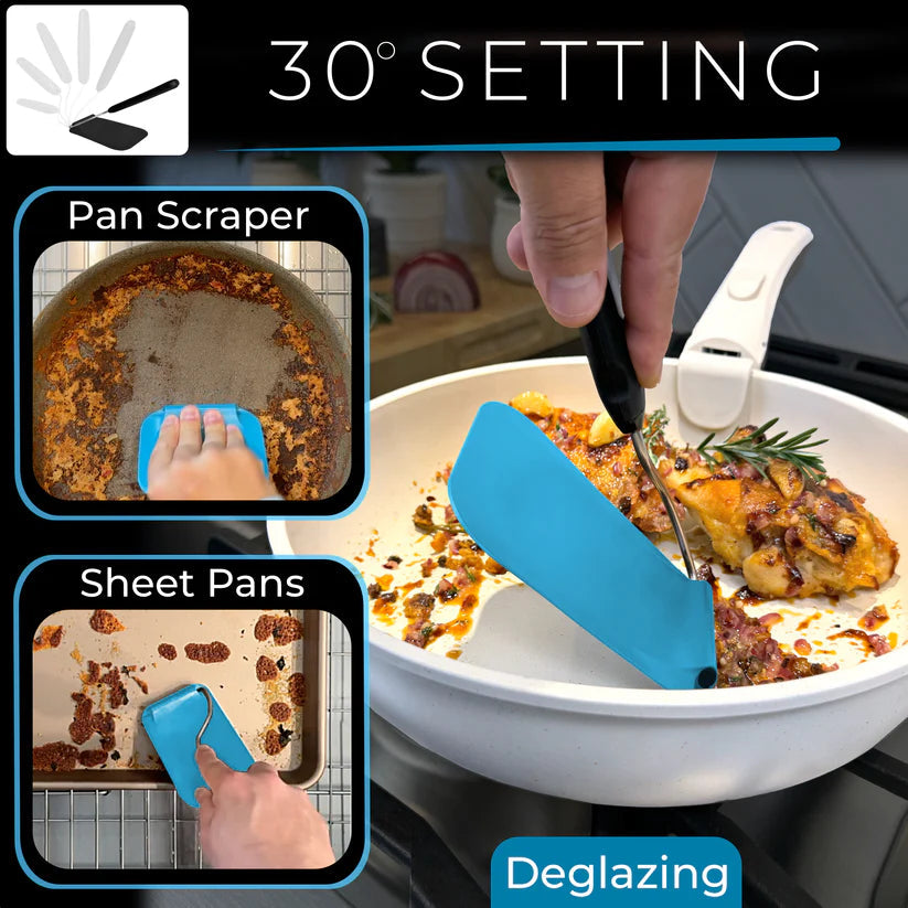 🍳Angle-Adjustable Spatula Spoon – Easy Flip & Serve Cooking Tool - DW
