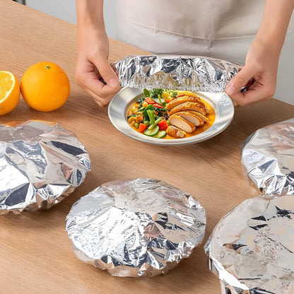 🍲🔥 Home dining table & food container aluminum foil heat-retaining cover-QO
