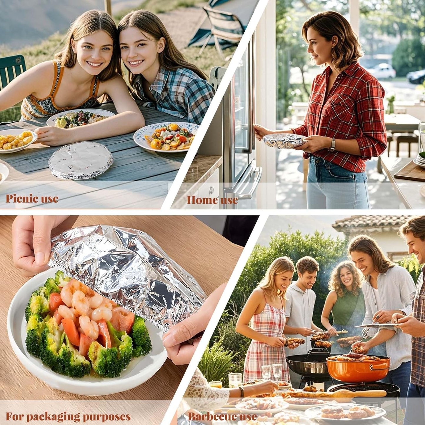 🍲🔥 Home dining table & food container aluminum foil heat-retaining cover-QO