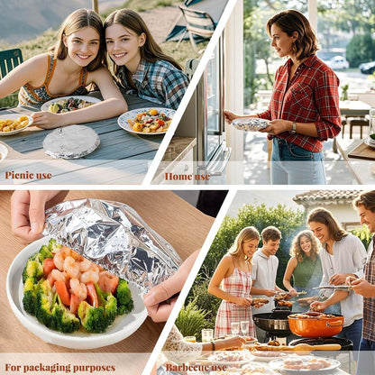 🍲🔥 Home dining table & food container aluminum foil heat-retaining cover-QO