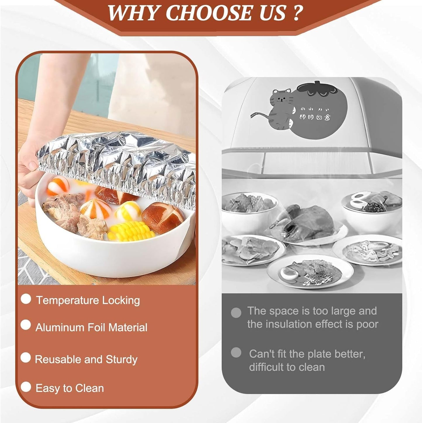 🍲🔥 Home dining table & food container aluminum foil heat-retaining cover-QO