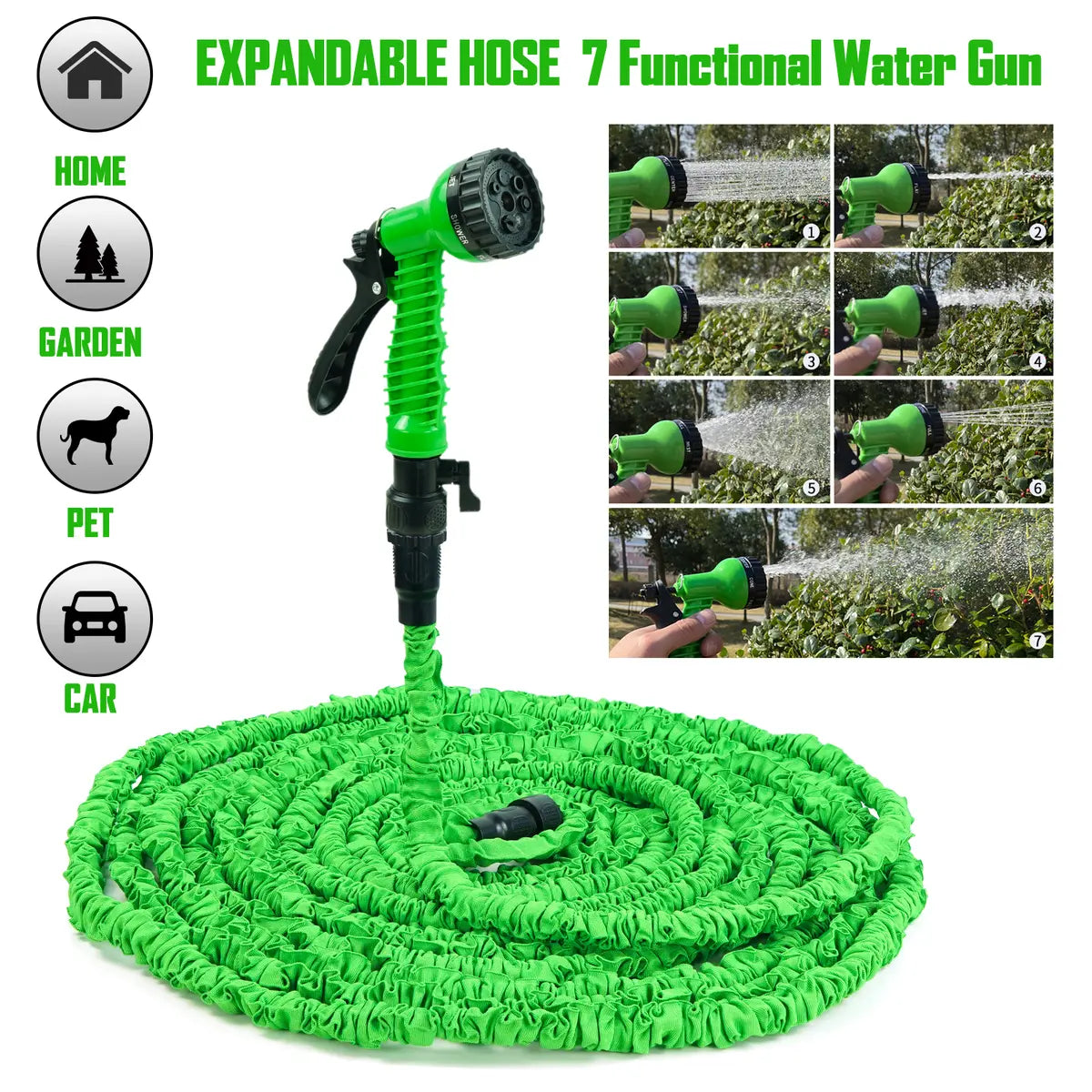 💦 Multi-Purpose High-Pressure Water Gun | Green outdoor water spray tool | Watering and Cleaning - DW