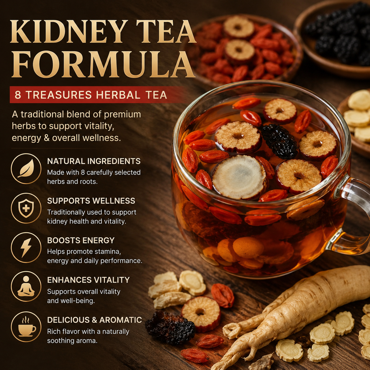 49% OFF🔥💪 Feeling Drained Every Day? 🌿 Ginseng Five Treasure Tea 🍵✨ -QO