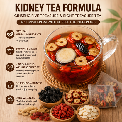 49% OFF🔥💪 Feeling Drained Every Day? 🌿 Ginseng Five Treasure Tea 🍵✨ -QO