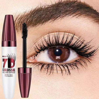 7D Waterproof Mascara - 24H Long Lasting Volume & Curl, Smudge-Proof Lift for Natural False Lash Look-QO