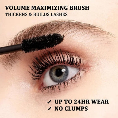 7D Waterproof Mascara - 24H Long Lasting Volume & Curl, Smudge-Proof Lift for Natural False Lash Look-QO
