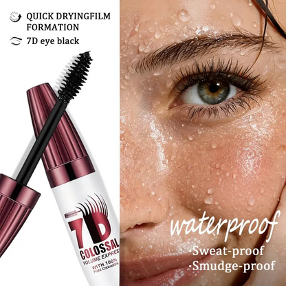 7D Waterproof Mascara - 24H Long Lasting Volume & Curl, Smudge-Proof Lift for Natural False Lash Look-QO