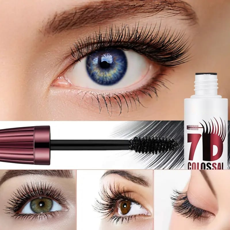 7D Waterproof Mascara - 24H Long Lasting Volume & Curl, Smudge-Proof Lift for Natural False Lash Look-QO