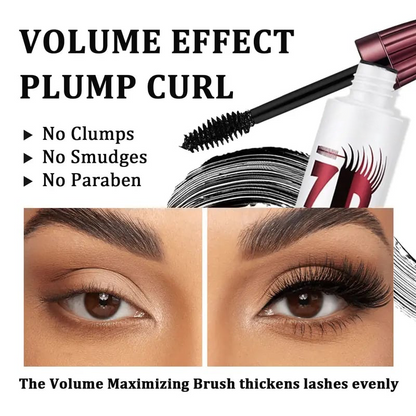 7D Waterproof Mascara - 24H Long Lasting Volume & Curl, Smudge-Proof Lift for Natural False Lash Look-QO