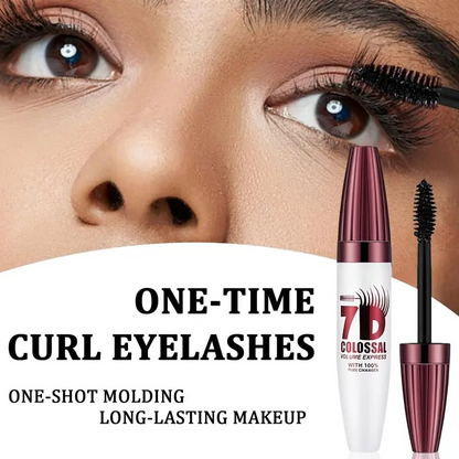 7D Waterproof Mascara - 24H Long Lasting Volume & Curl, Smudge-Proof Lift for Natural False Lash Look-QO