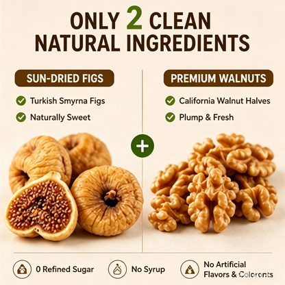 🌰 Sugar-Free Fig Stuffed Walnuts, 🍈Nutritious Snack with Real Figs & Premium Walnuts -FX