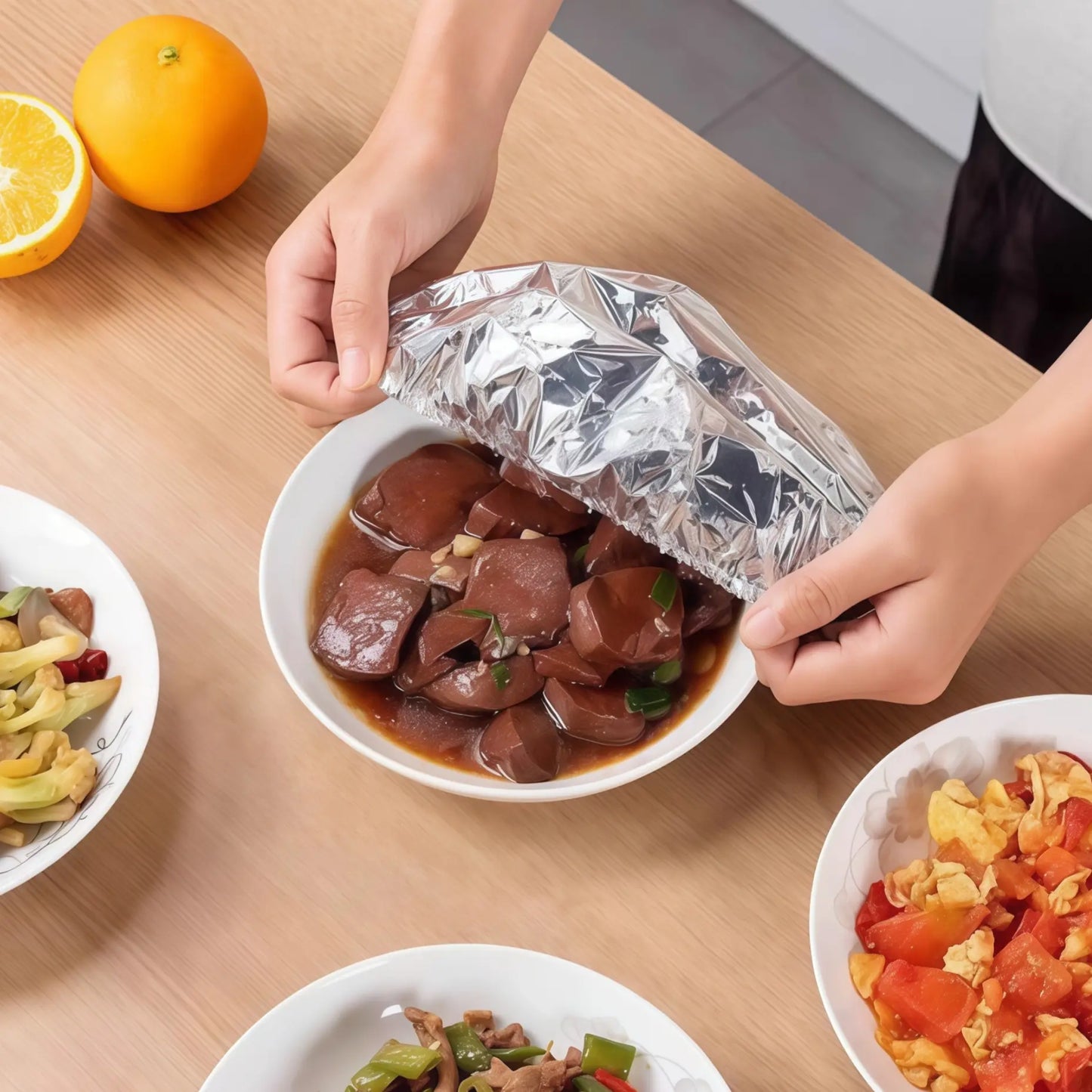 🔥49% OFF🔥-🏠🍲Home dining table & food container aluminum foil heat-retaining cover-QE