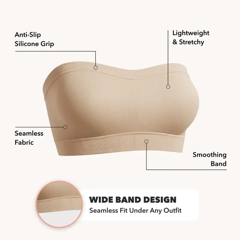 ✨ Convertible Strapless Bandeau Bra 👙 – Wireless Comfort 💖 & Anti-Slip Support 👍 for Everyday Wear-QR