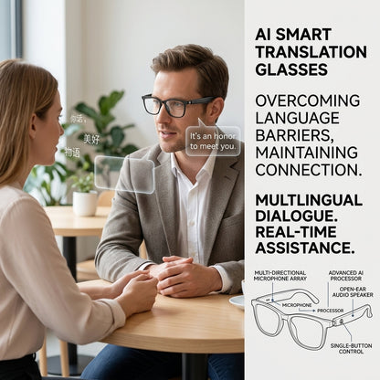 🌎👓All-weather on-body AI assistant, real-time multilingual simultaneous translation, seamless cross-border communication-FX