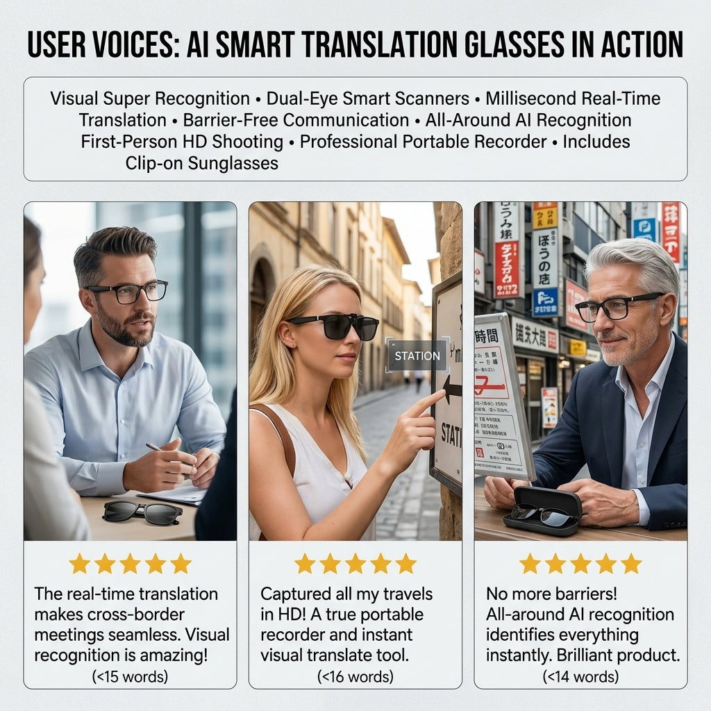 🌎👓All-weather on-body AI assistant, real-time multilingual simultaneous translation, seamless cross-border communication-FX
