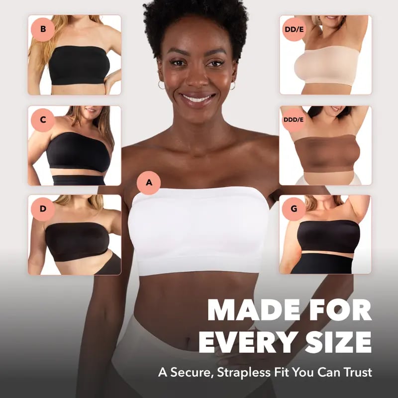 ✨ Convertible Strapless Bandeau Bra with Wireless Comfort, Anti-Slip Grip 👍Suitable for All Body Types-FX